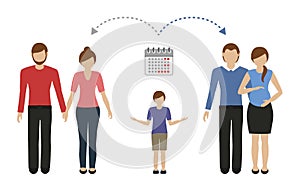 Patchwork family time management concept