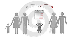 Patchwork family time management pictogram