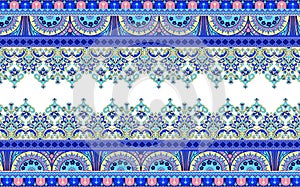 Patchwork Motif Flower border. Paisleys, Baroques, and ornaments digital motifs for decoration.