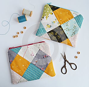 Patchwork notions bags