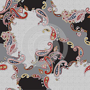 Paisley patchwork  pattern on textures  background