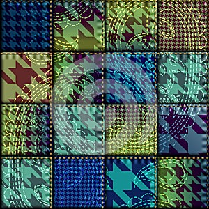 Patchwork pattern with the houndstooths ornament
