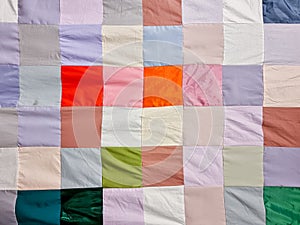 Patchwork Quilt , Basic pattern square.Part of patchwork quilt as background. Flower print. Color blanket in style