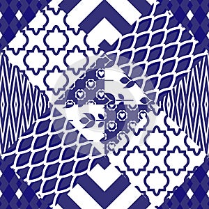 Patchwork quilt vector pattern tiles