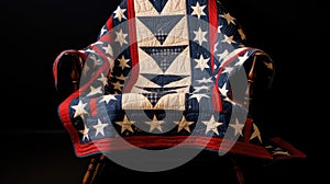 patchwork red white and blue stars