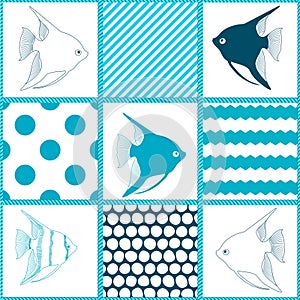 Patchwork repeating vector background photo
