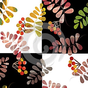 Patchwork retro autumn floral pattern texture background