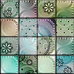 Patchwork with satin fabric