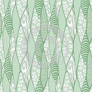 Patchwork seamless abstract pattern green background.