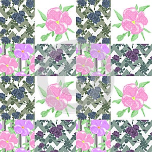 Patchwork seamless floral pattern ornament background