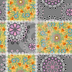 Patchwork seamless geometrical pattern texture background