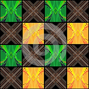 Patchwork seamless ornamental pattern background