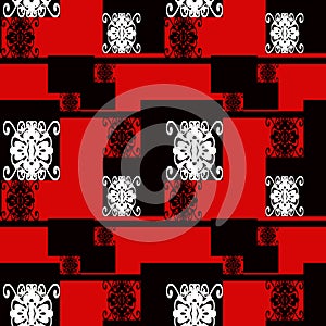 Patchwork seamless pattern ornament geometrical design background