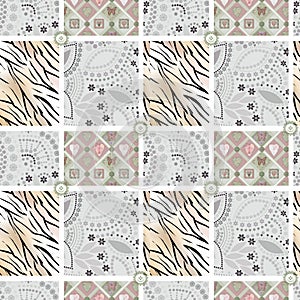 Patchwork seamless pattern ornament ornamental design background