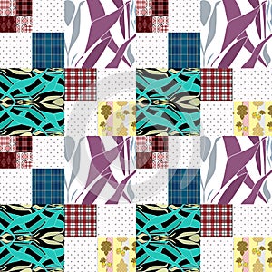 Patchwork seamless pattern ornamental design background