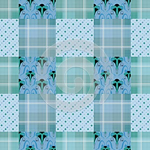 Patchwork seamless retro colors checkered pattern background