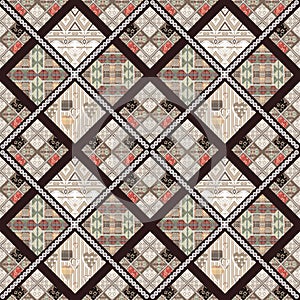 Patchwork seamless retro pattern background