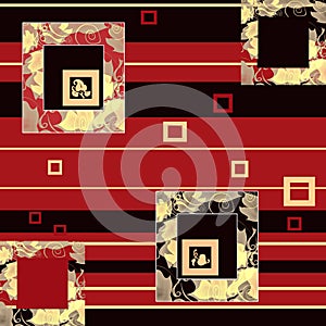 Patchwork seamless retro pattern background