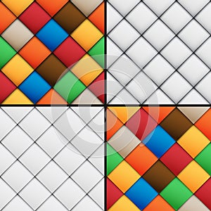 Patchwork set seamless patterns