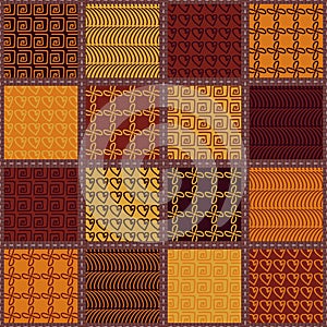 Patchwork background with different patterns