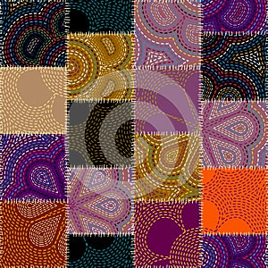 Patchwork textile pattern. Seamless quilting design background.