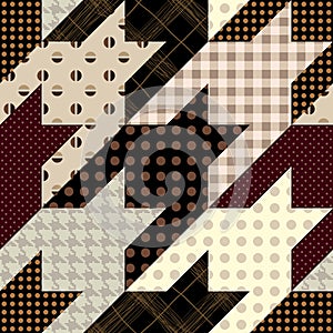 Patchwork textile pattern. Seamless quilting design background.