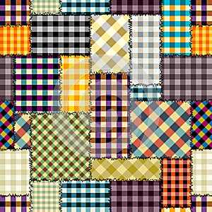 Patchwork textile pattern. Seamless quilting design background.