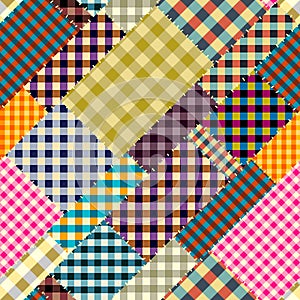 Patchwork textile pattern. Seamless quilting design background.