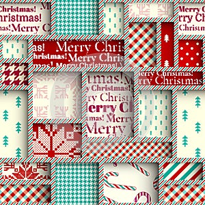 Patchwork textile pattern. Seamless quilting design background.