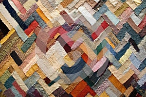 patchwork of various carpet samples forming a collage