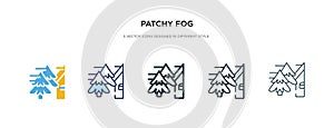 Patchy fog icon in different style vector illustration. two colored and black patchy fog vector icons designed in filled, outline