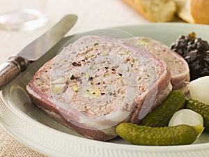 Pate Campagne with Cornichons and Confit Onions photo