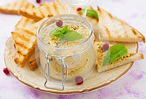 Pate Chicken - rillette, toast and herbs