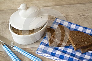 Pate of duck in campagne with homemade bread