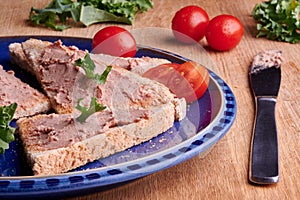 Pate on Toast with Tomatoes