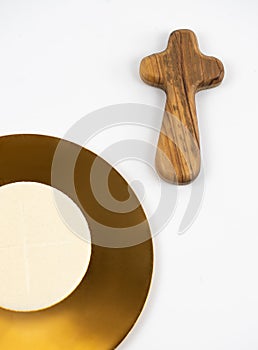 Paten with white host - eucharist