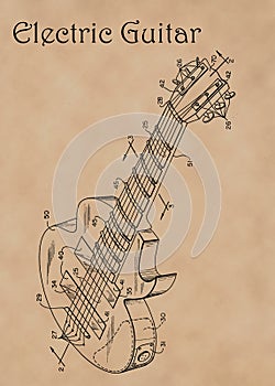 Patent Diagram for Electric Guitar