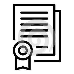 Patent files icon outline vector. Law copyright