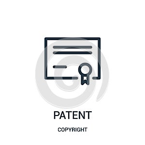 patent icon vector from copyright collection. Thin line patent outline icon vector illustration