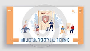 Patent Law Website Landing Page. Authors Create Mental Products and Protecting their Rights for Authorship photo