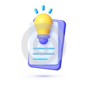 Patent office in 3d style on white background. Icon on white background. Sign online document. Creative concept idea