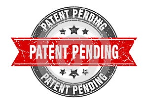 patent pending round stamp with ribbon. label sign