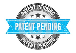 patent pending round stamp with ribbon. label sign