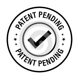 Patent pending vector icon wirth tick mark,