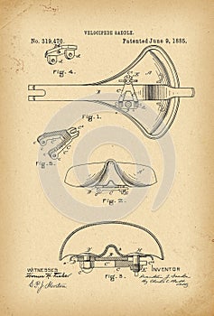 1885 Patent Velocipede Saddle Bicycle archival history invention