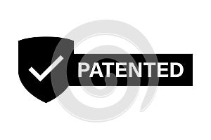 Patented icon symbol basic simple design.