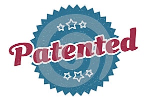 patented sign. patented vintage retro label.