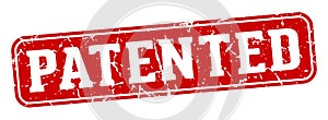 patented rectangular sign. patented stamp