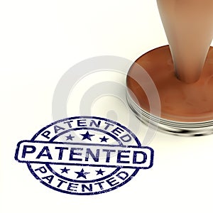 Patented Stamp Showing Registered Patent Or Trademarks photo