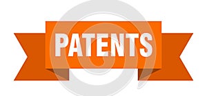 patents ribbon. patents isolated band sign.